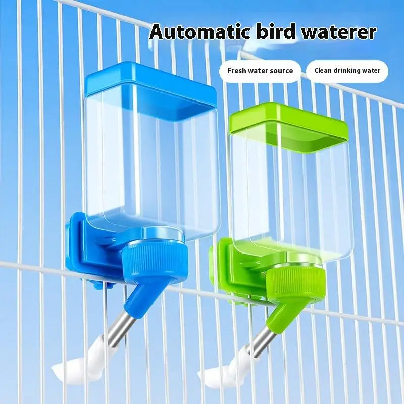 Automatic Bird Water Dispenser - Hanging Cage Waterer for Parrots & Small Birds