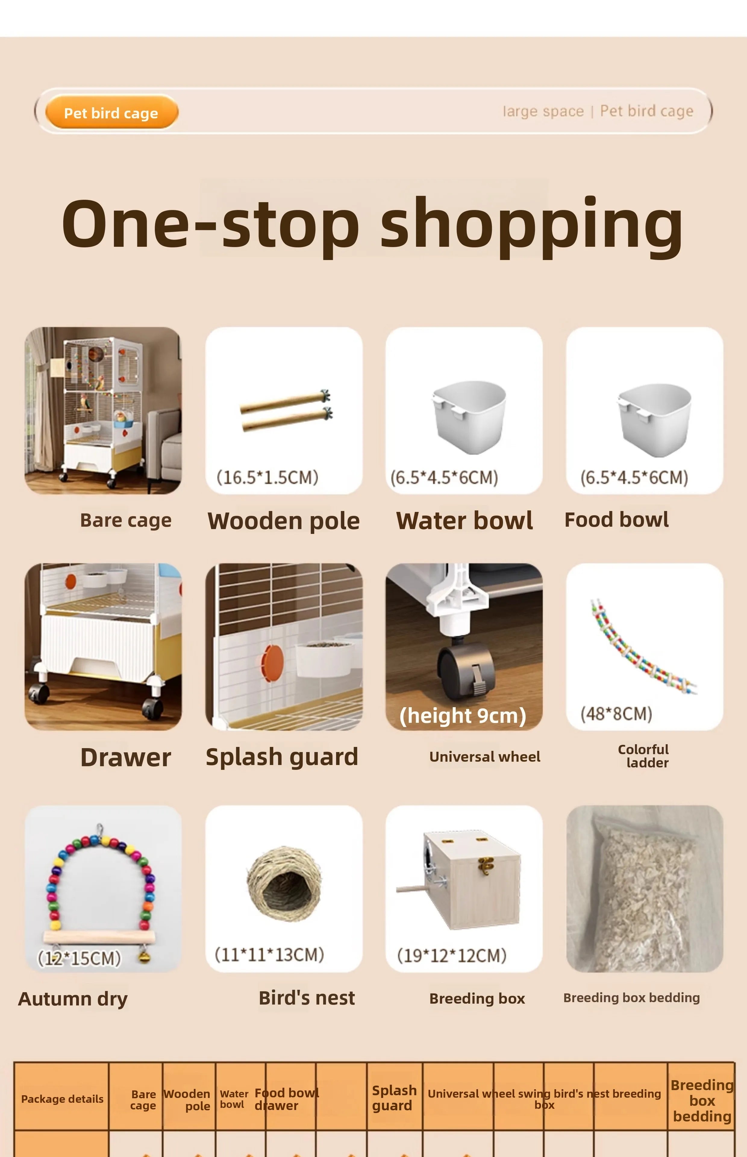 Large Parrot Cage - Anti-Scatter Design for Cockatiels, Macaws & Medium Birds