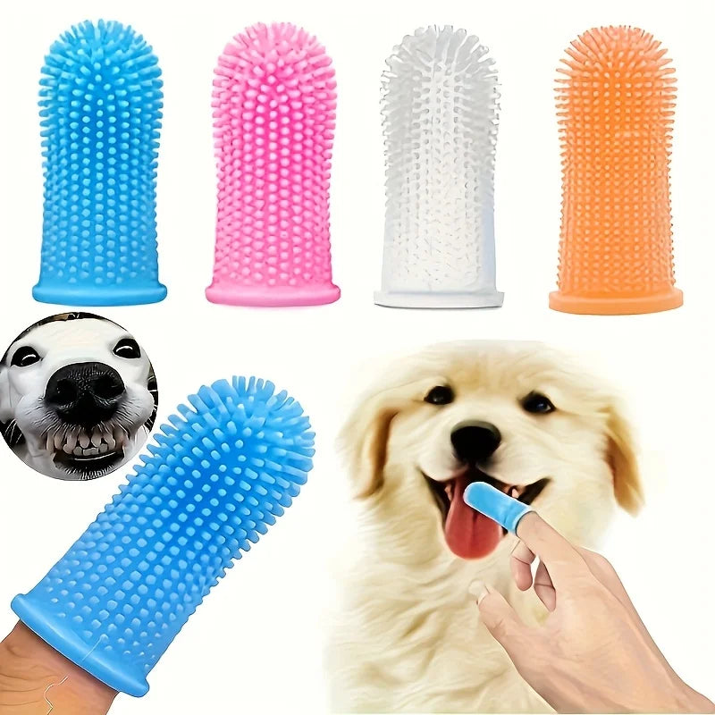 Pet Finger Toothbrush Kit - Dental Care Tool for Small, Medium, Large Dogs & Cats with Gentle Cleaning & Vet-Approved Design