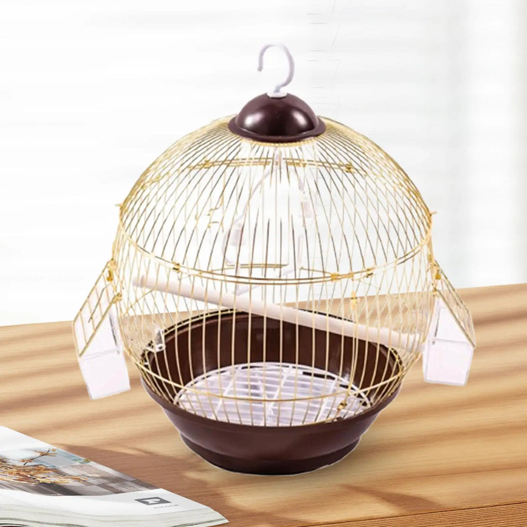 Hanging Bird Cage with Food Cup & Stand - Large Cage for Macaws, African Greys & Parrots