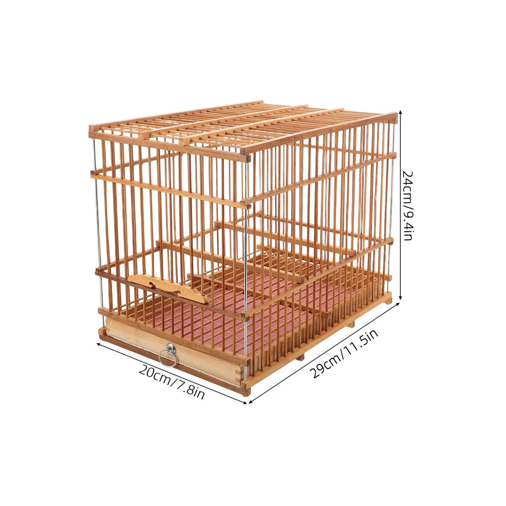Bamboo Woven Bird Cage - Portable Lightweight Carrier for Finches & Parakeets