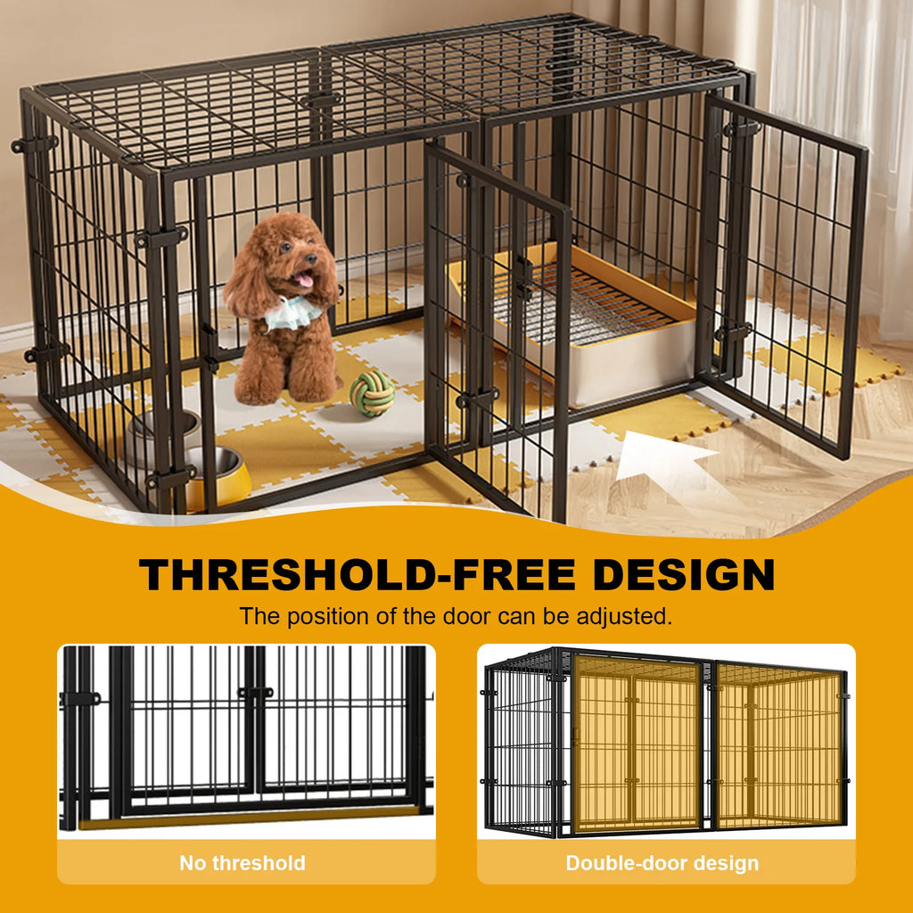 48" Heavy Duty Wire Dog Crate - Stackable Kennel with Door