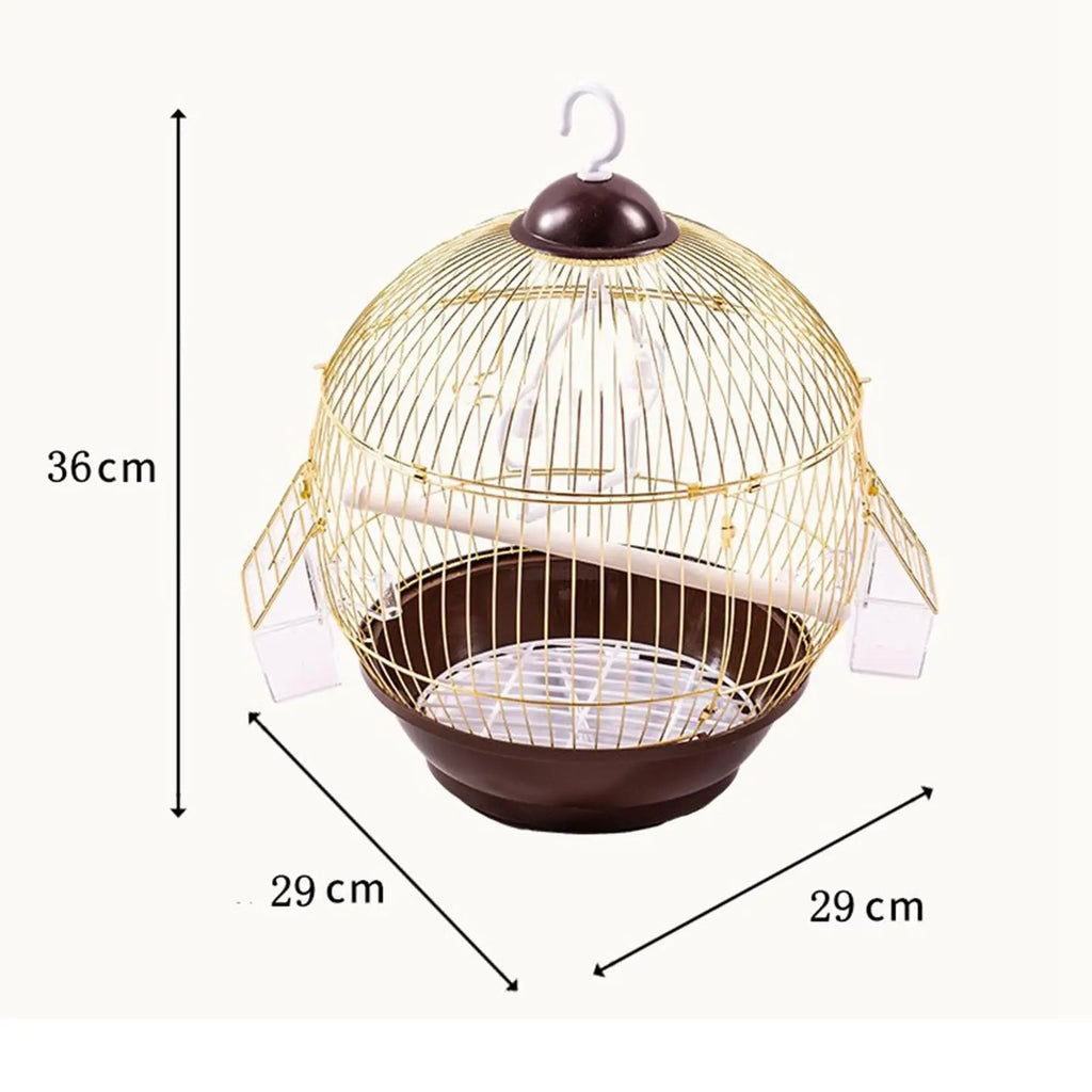 Hanging Bird Cage with Food Cup & Stand - Large Cage for Macaws, African Greys & Parrots