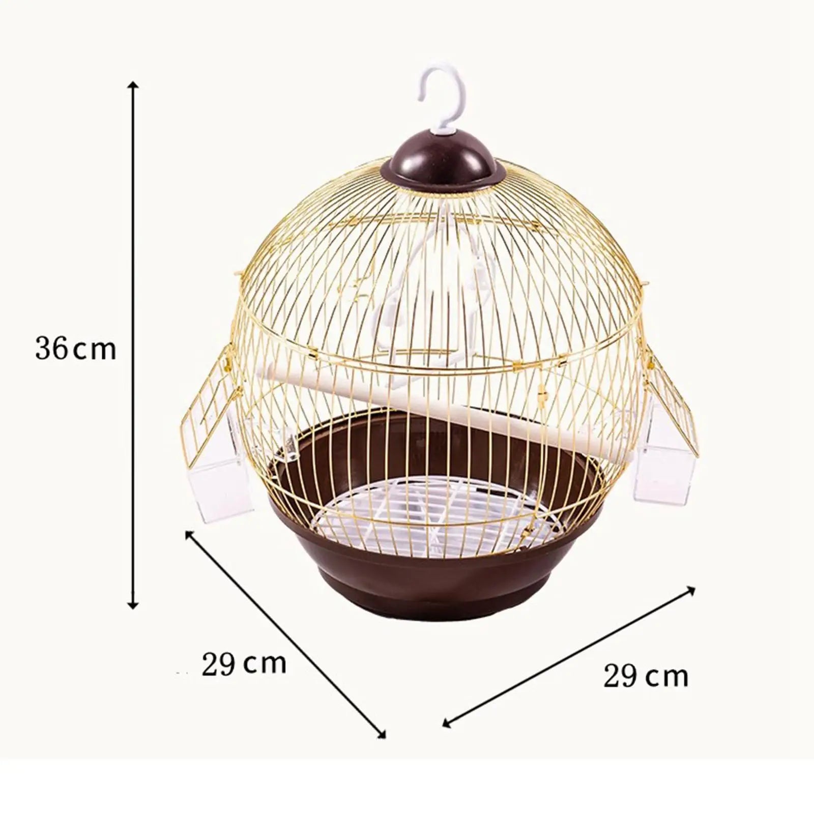 Hanging Bird Cage with Food Cup & Stand - Large Cage for Macaws, African Greys & Parrots