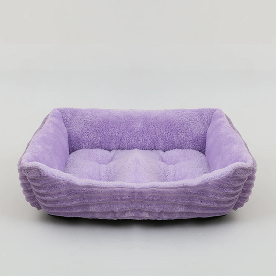 Bed for Dog Cat Pet Square Plush Kennel Medium Small Dog Sofa Bed Cushion Pet Calming Dog Bed House Pet Supplies Winter