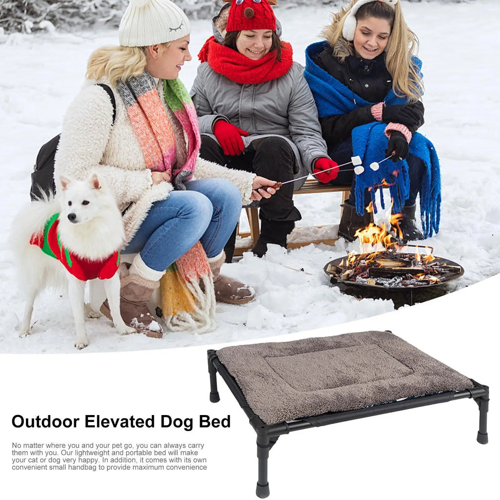 Outdoor Dog Bed Portable Breathable Dog Cot For Camping Or Beach Off The Ground Moisture-proof Detachable Pet Bed