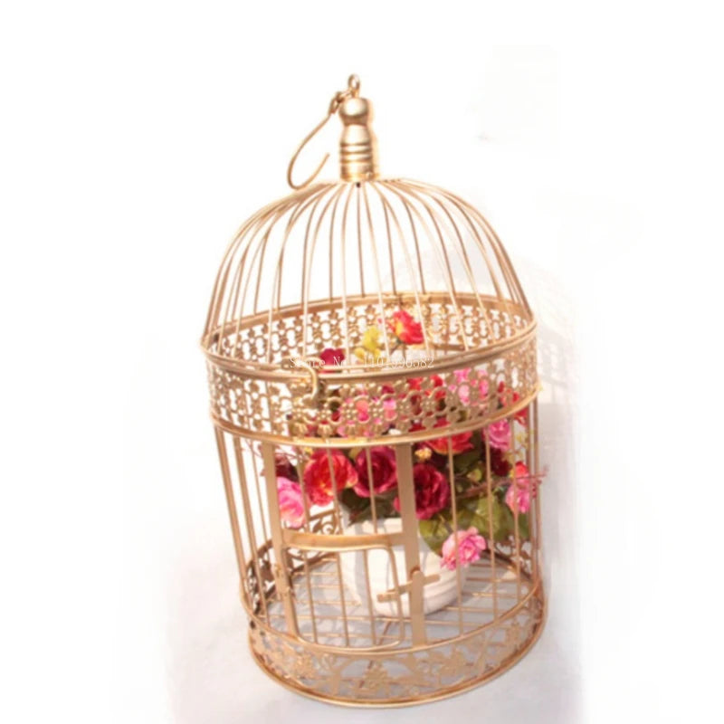 Decorative Iron Bird Cage - European Style Hanging Frame for Wedding & Home Decor