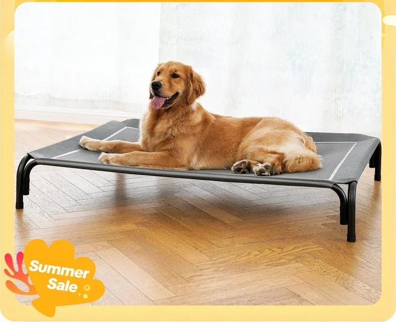 Elevated Dog Bed for Large Dogs Cooling Pet Cot Breathable Mesh Durable Frame Easy Clean Raised Pet Bed Indoor Outdoor Home