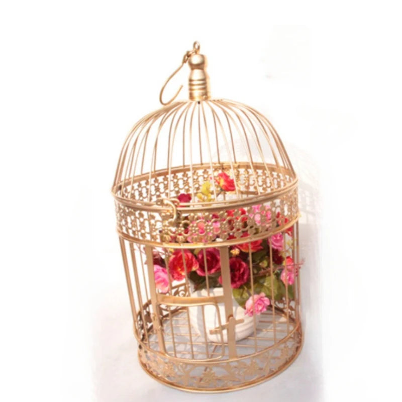 Decorative Iron Bird Cage - European Style Hanging Frame for Wedding & Home Decor