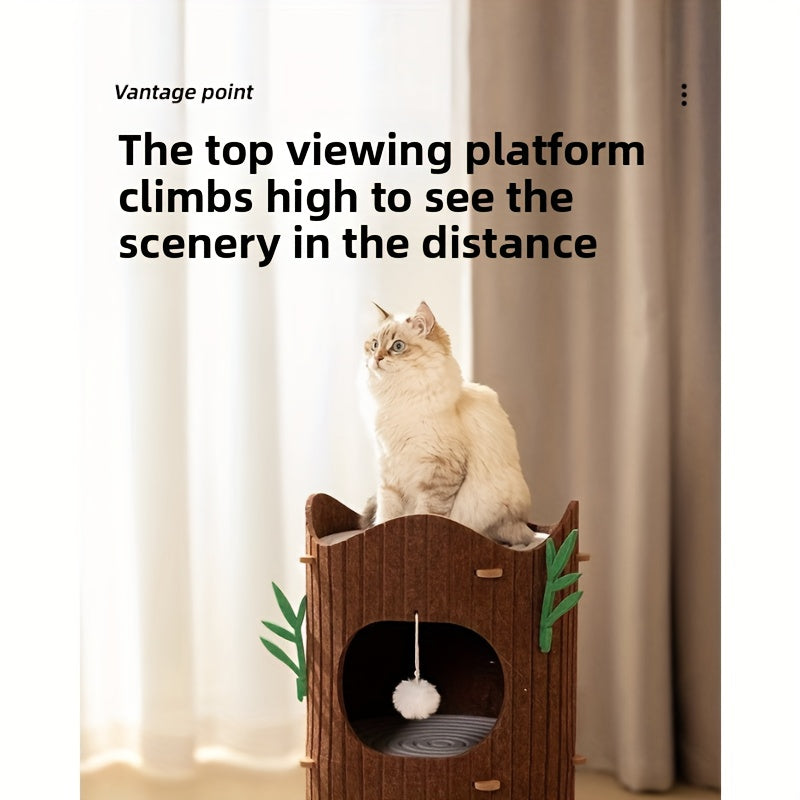 Multi-Tier Cat Tree - Plush Platforms & Scratching Posts