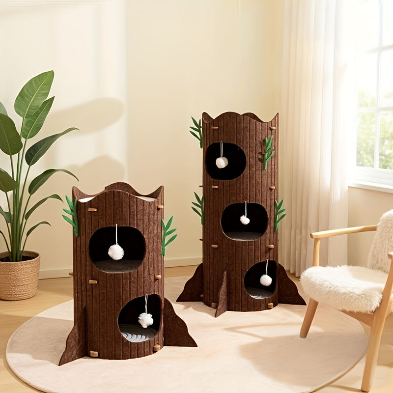 Multi-Tier Cat Tree - Plush Platforms & Scratching Posts