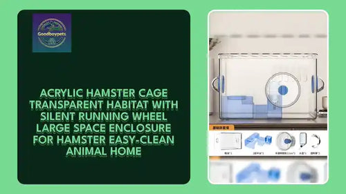 Acrylic Hamster Cage Transparent Habitat with Silent Running Wheel Large Space Enclosure for Hamster Easy-Clean Animal Home by@Outfy